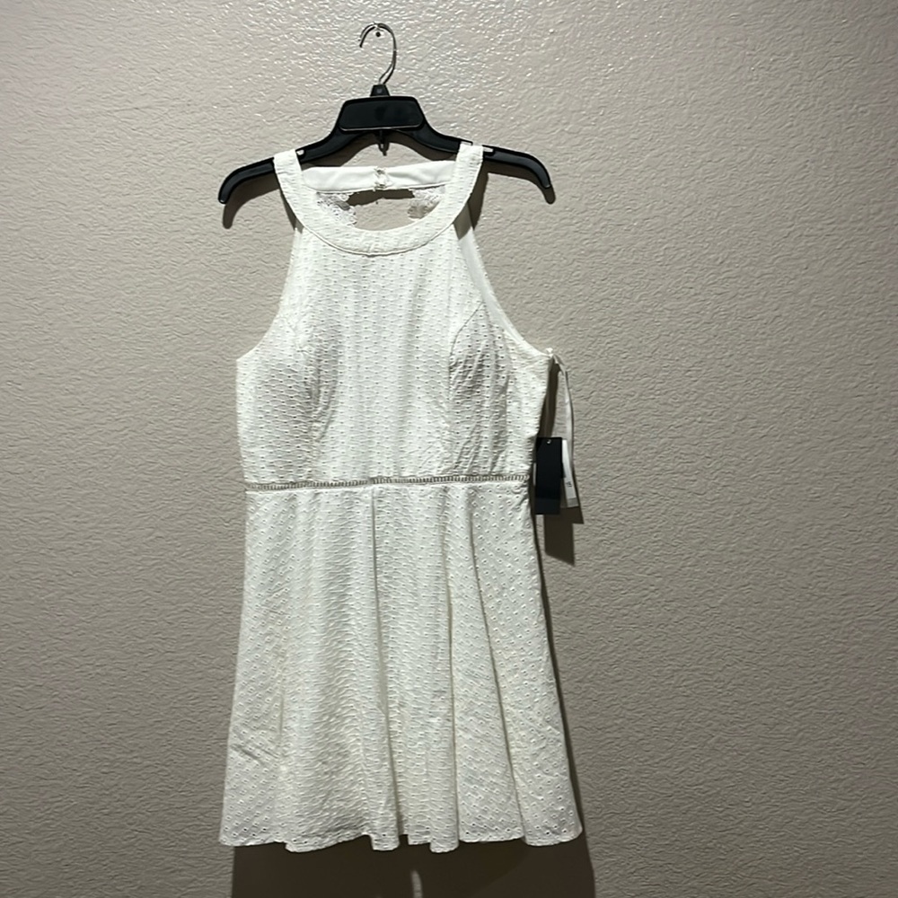 Jodi Kristopher dress Juniors size 15 white Sleeveless Prom Mini TC0795